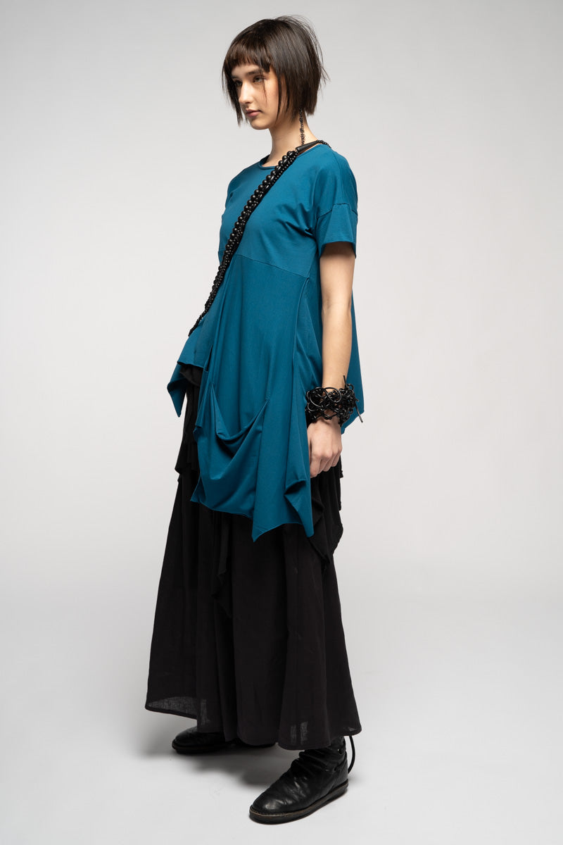 Riddler Drape Top Blue Coral