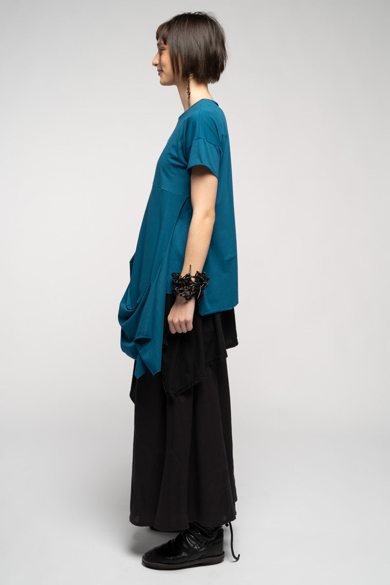 Riddler Drape Top Blue Coral