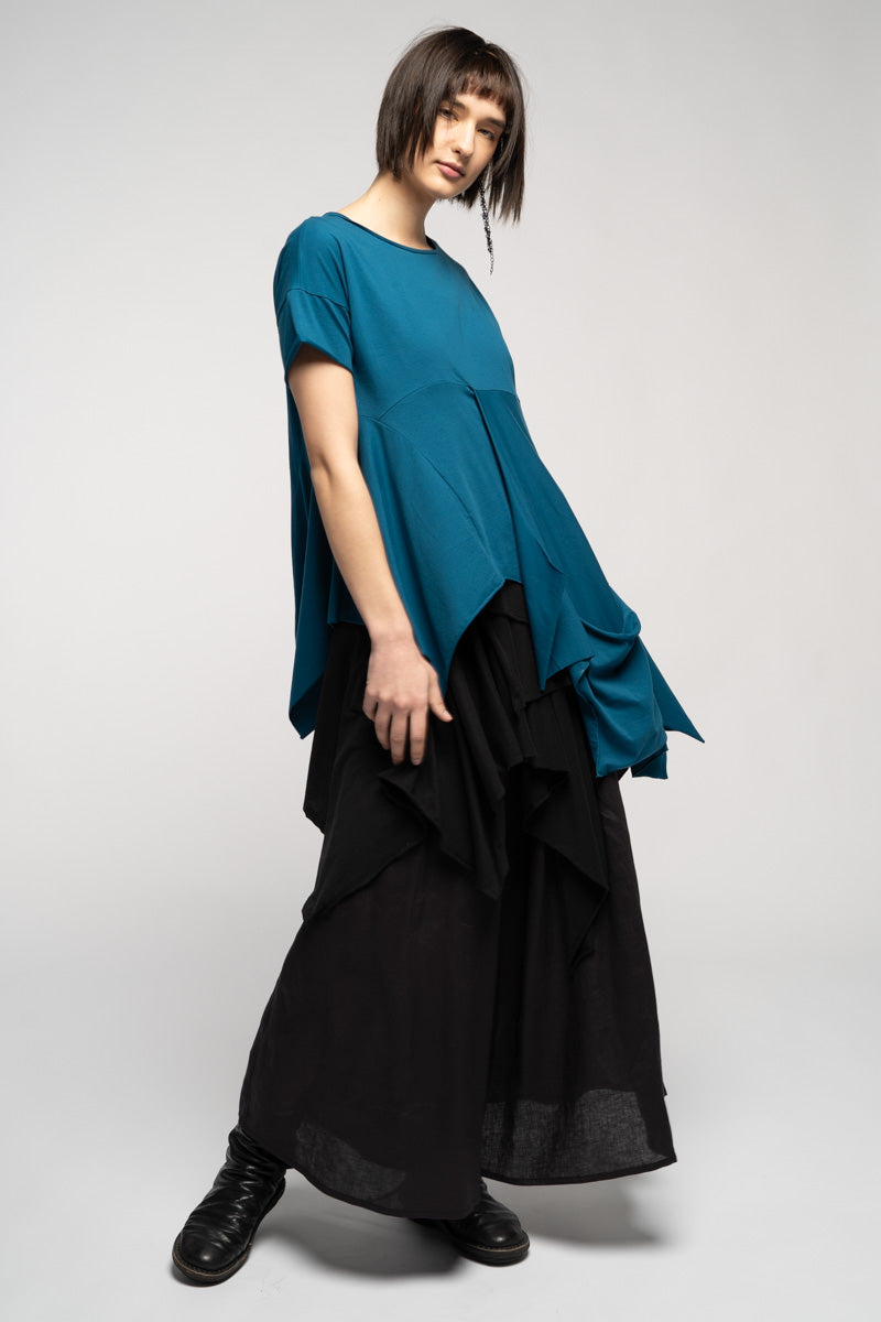 Riddler Drape Top Blue Coral