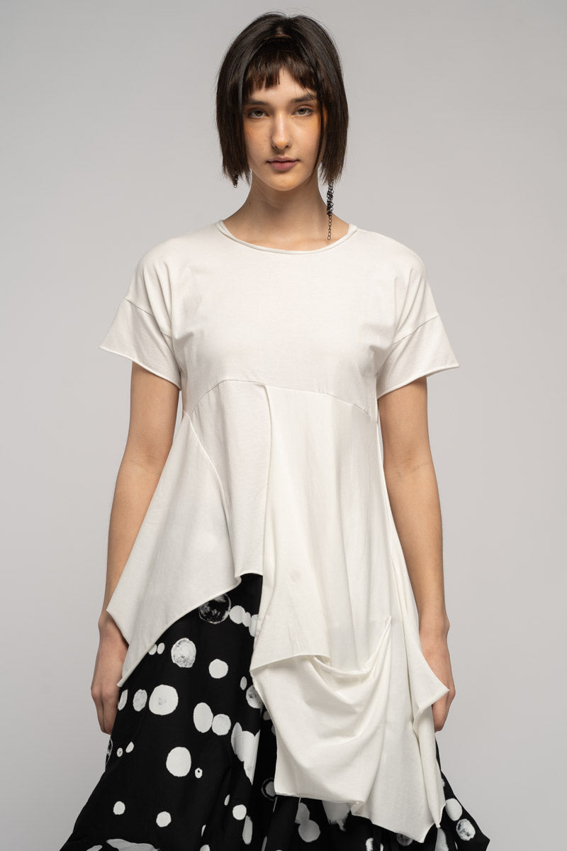 Riddler Drape Top White