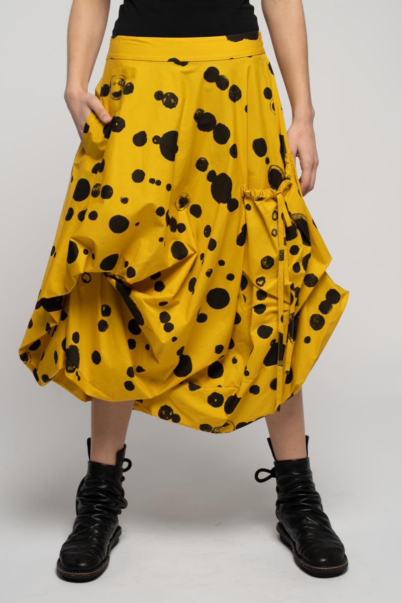 Oka Dot Skirt Mustard