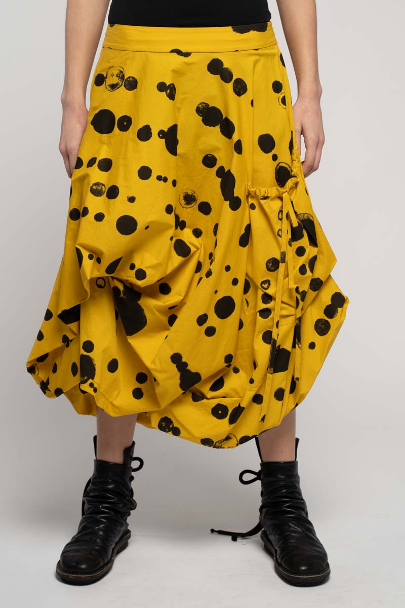 Oka Dot Skirt Mustard