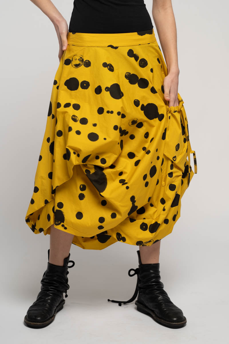 Oka Dot Skirt Mustard