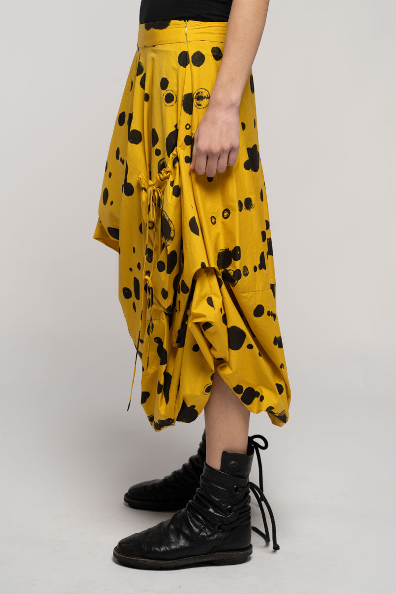 Oka Dot Skirt Mustard