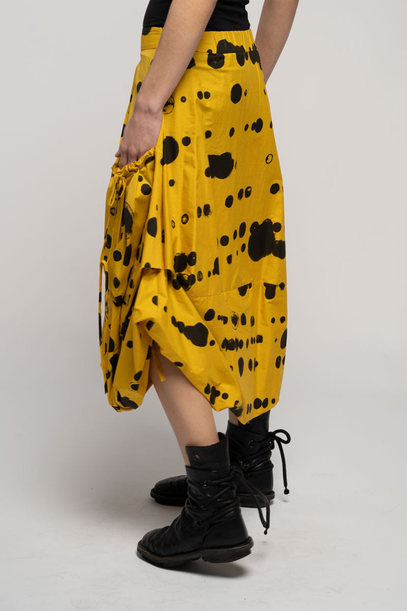 Oka Dot Skirt Mustard