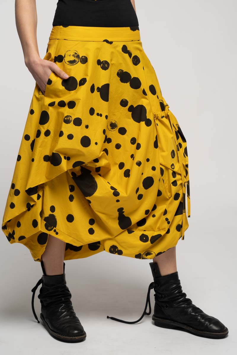 Oka Dot Skirt Mustard