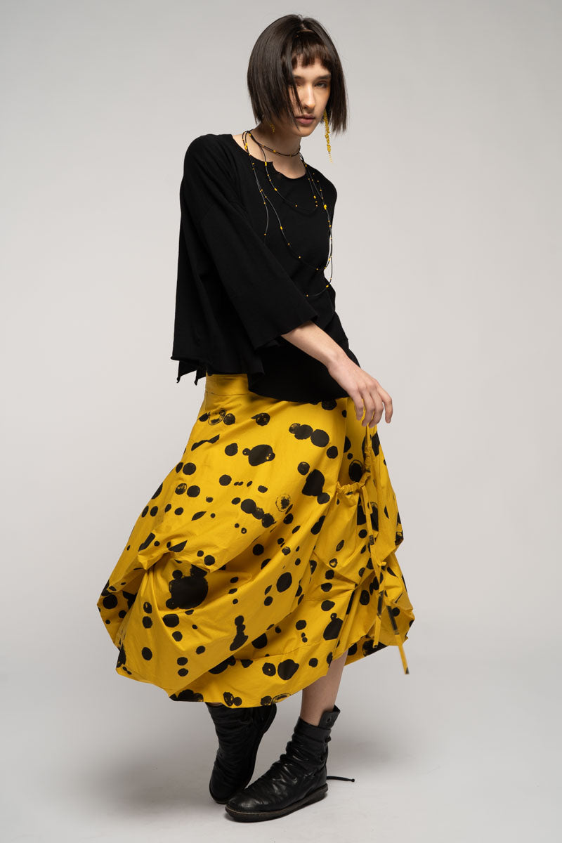 Oka Dot Skirt Mustard