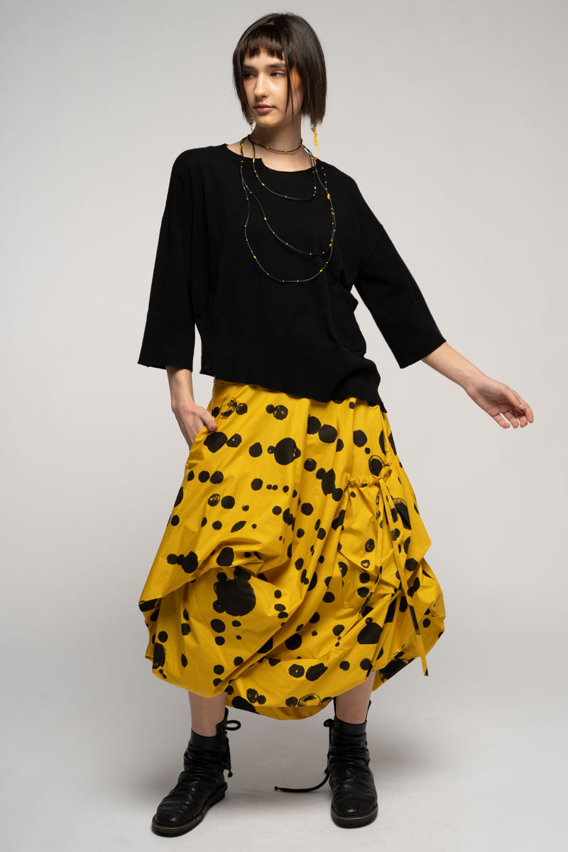 Oka Dot Skirt Mustard