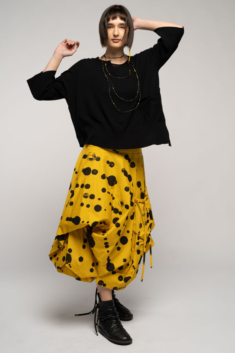 Oka Dot Skirt Mustard