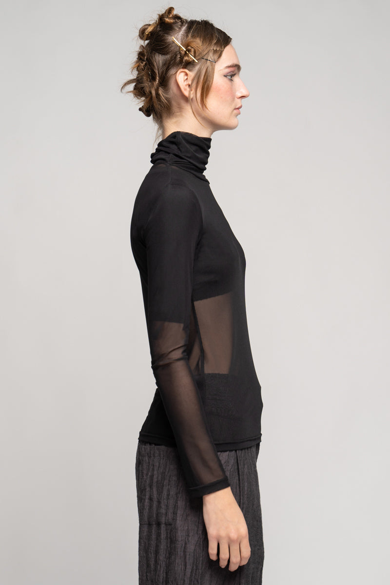 Bastion Mesh High Neck Black