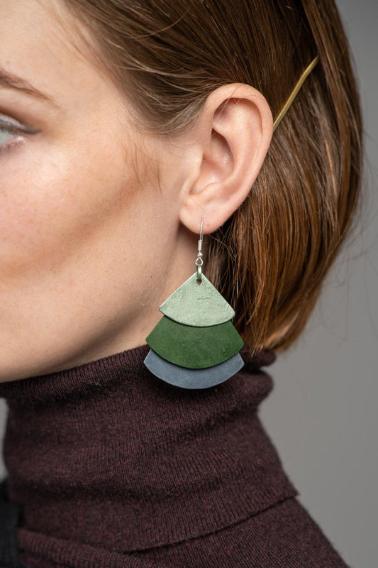Trifan Earrings Green
