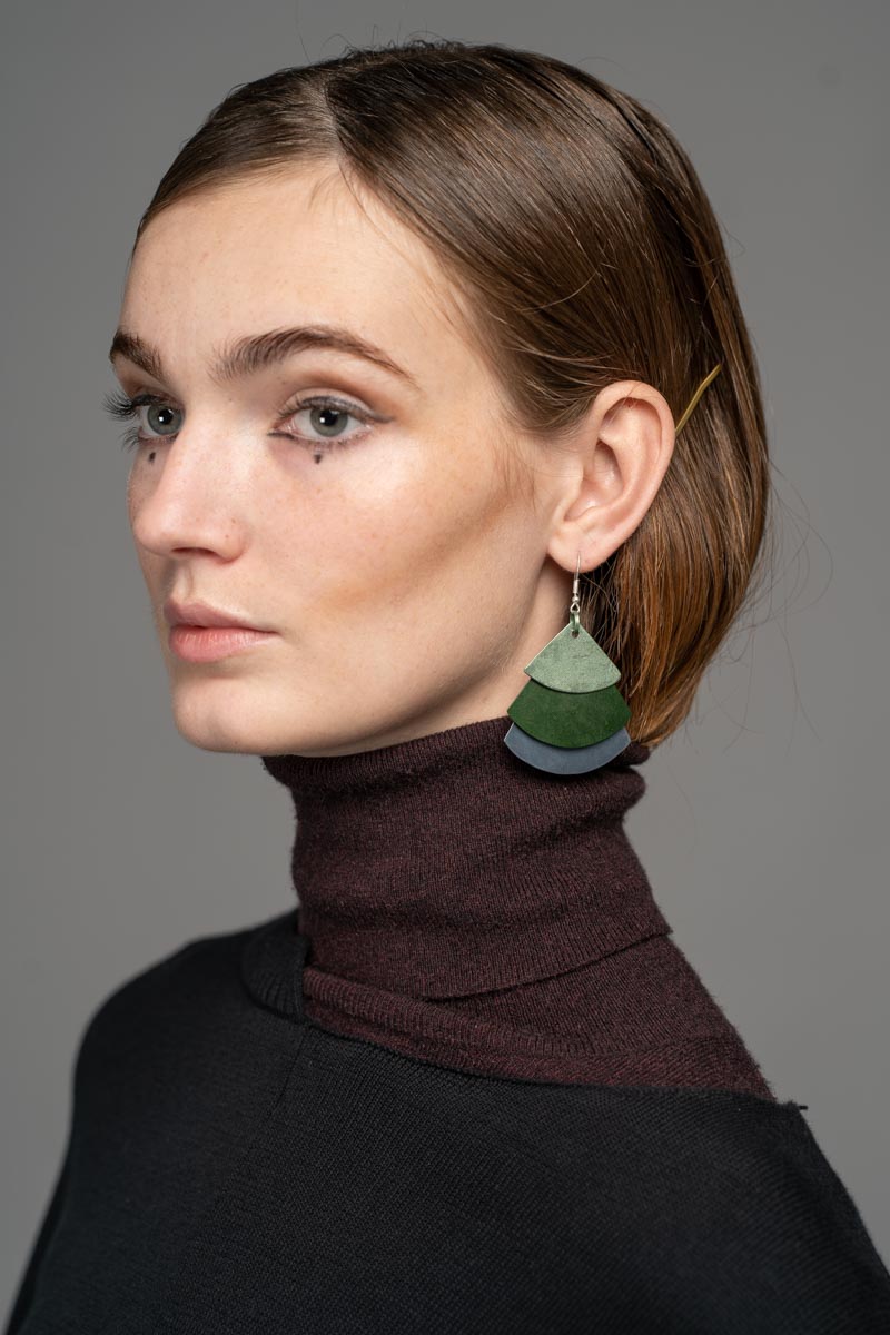 Trifan Earrings Green