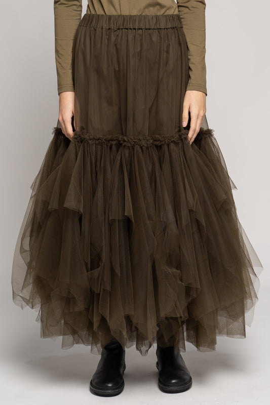 Axel Tulle Skirt Khaki