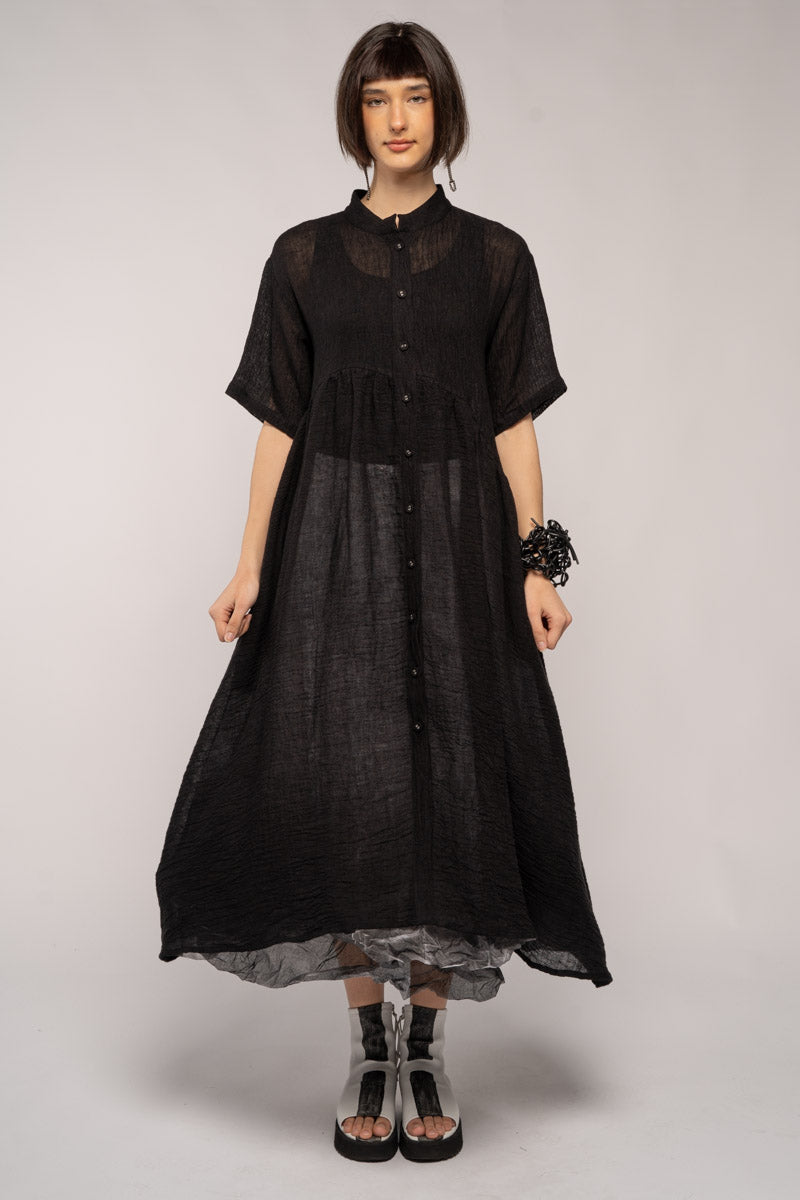 Sasa Gather Dress Black