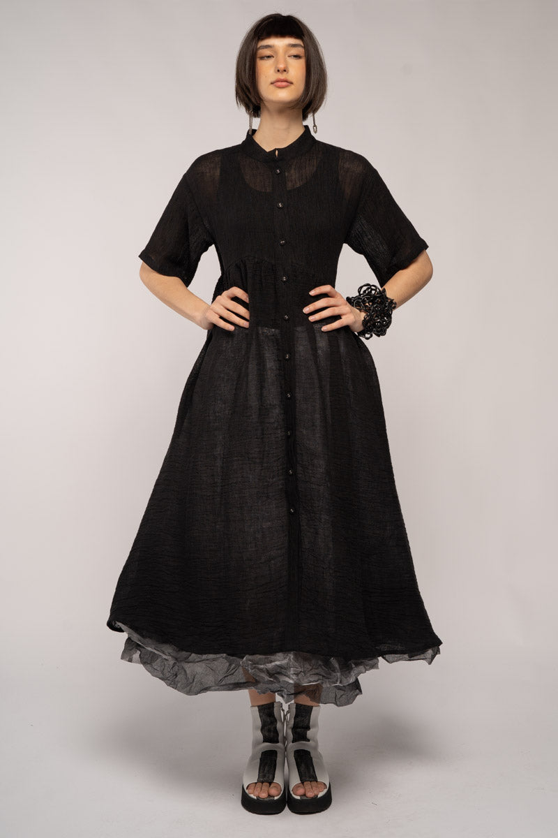 Sasa Gather Dress Black