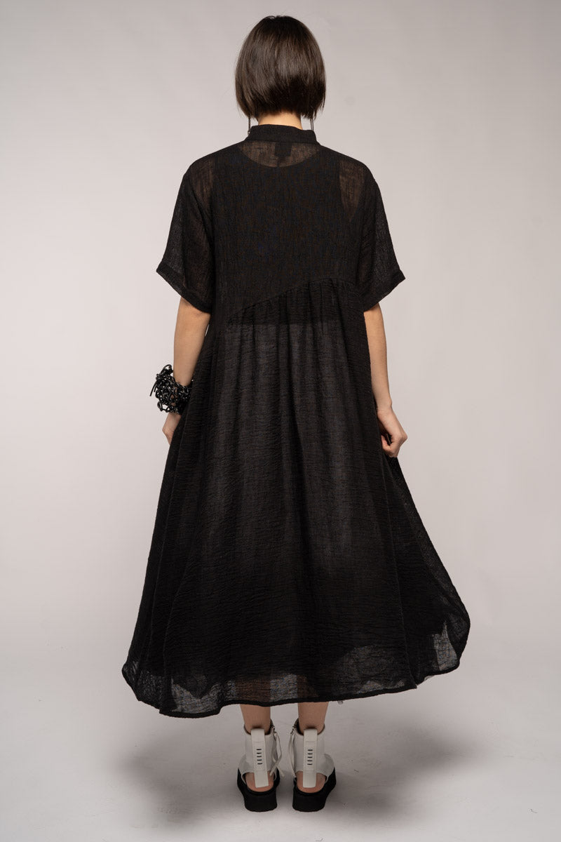 Sasa Gather Dress Black