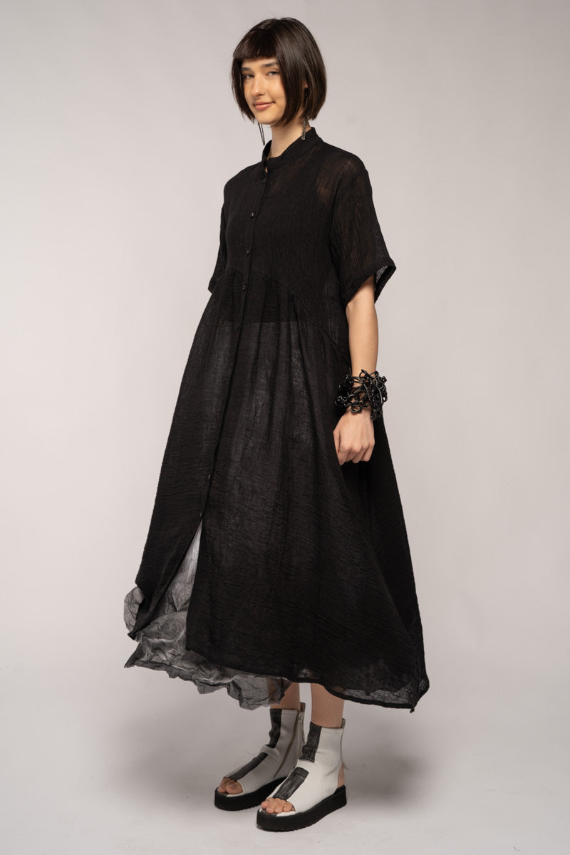 Sasa Gather Dress Black