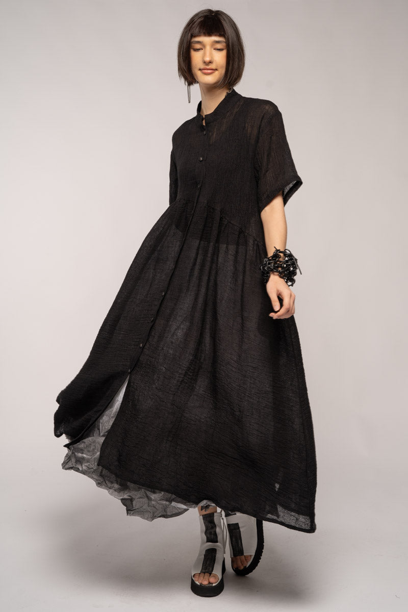 Sasa Gather Dress Black