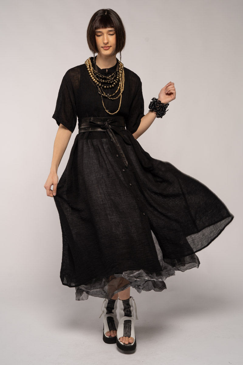 Sasa Gather Dress Black