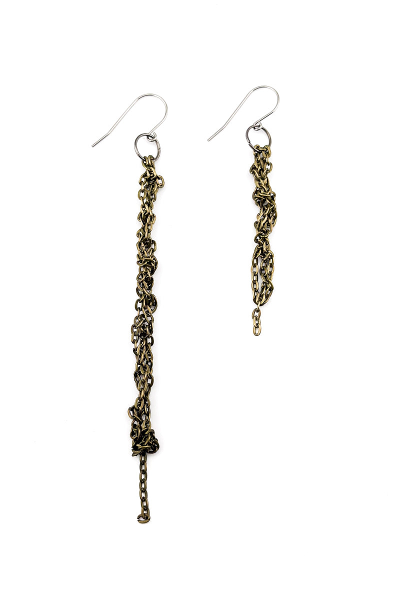 Tangle Chain Earrings Brass