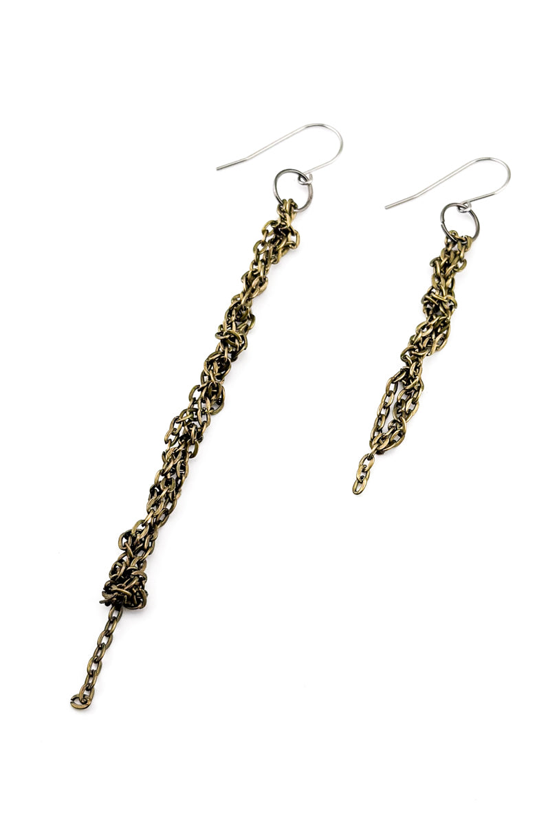 Tangle Chain Earrings Brass