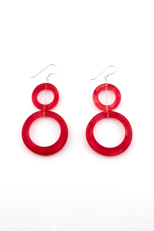 Swirl Earrings Red