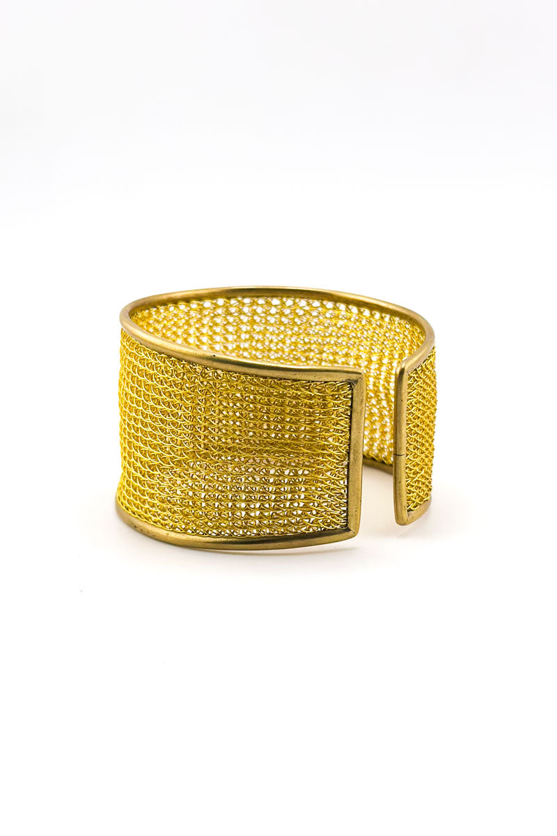 Border Cuff Gold Brass