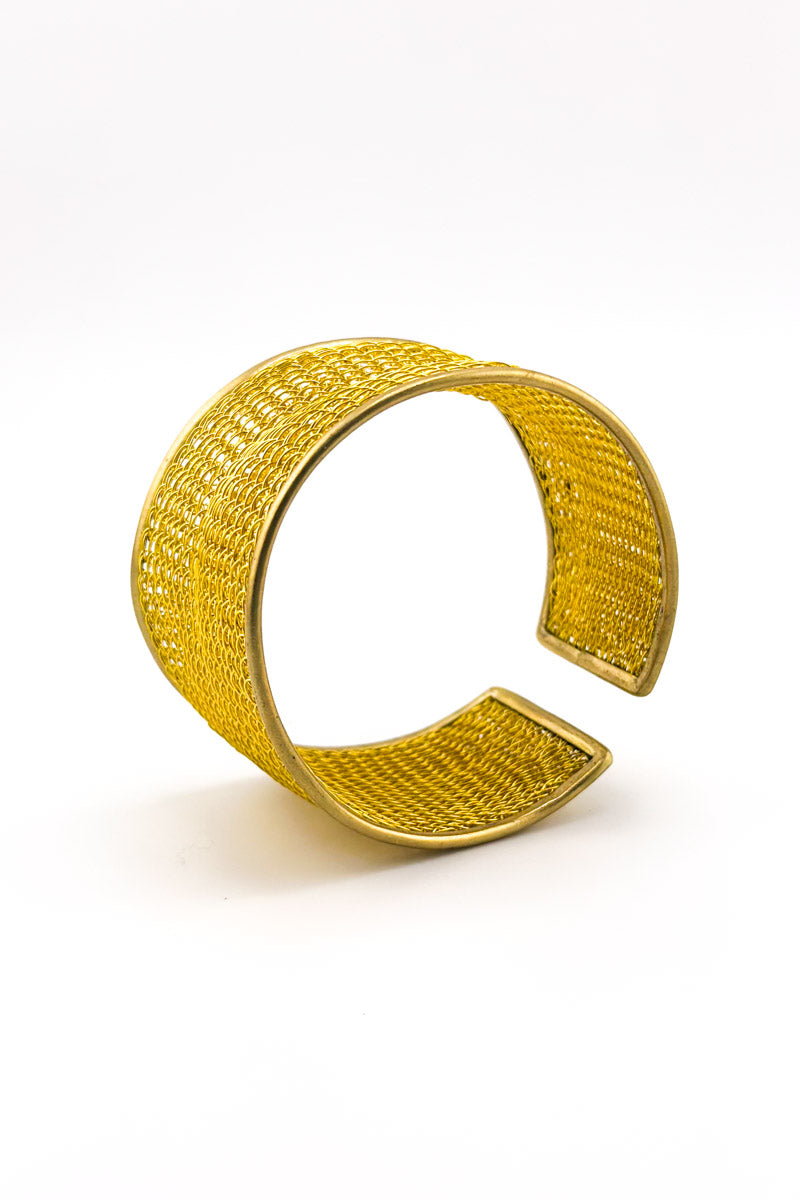 Border Cuff Gold Brass