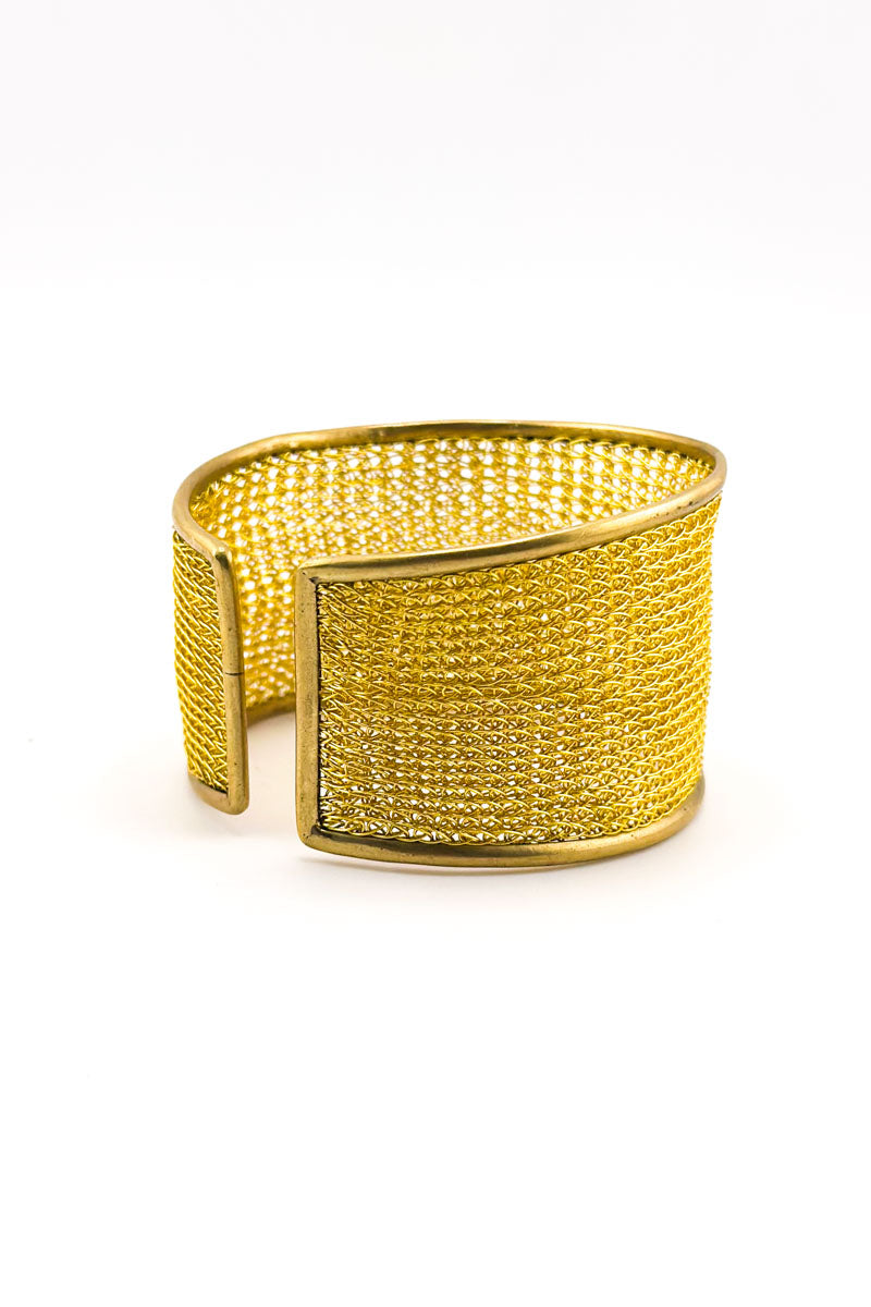 Border Cuff Gold Brass