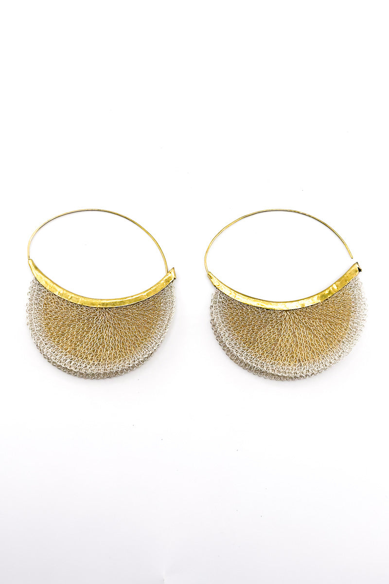 Fan Hook Earrings Gold