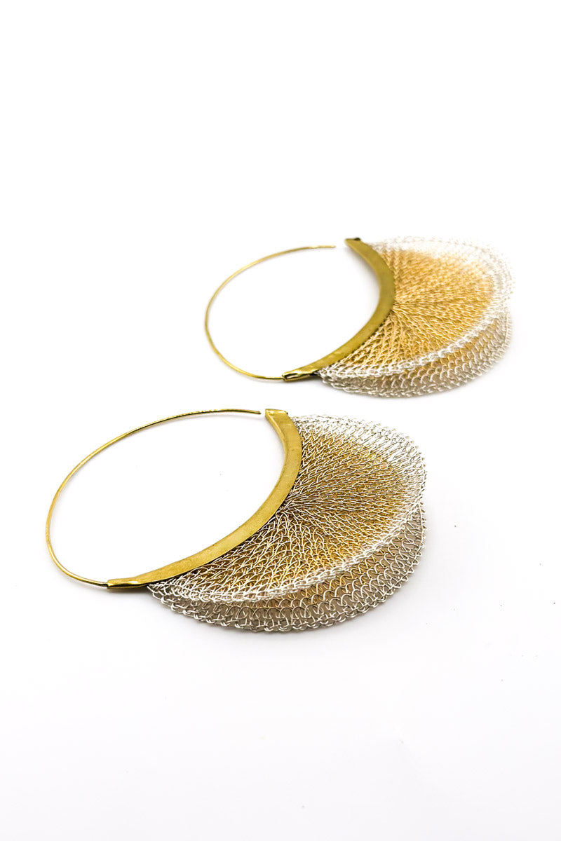 Fan Hook Earrings Gold