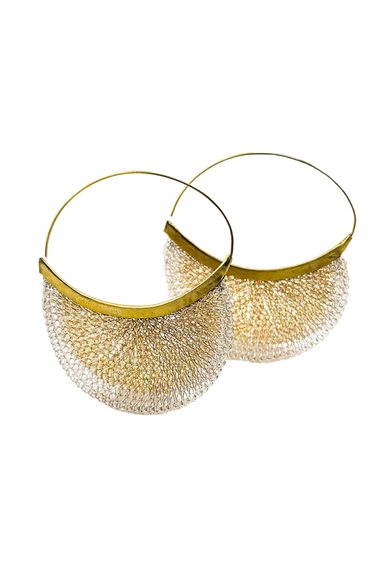 Fan Hook Earrings Gold