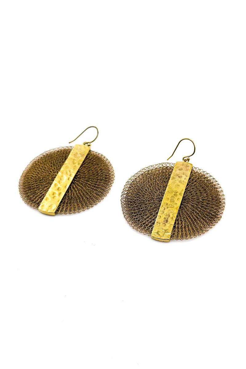 Vertical Earrings Brass