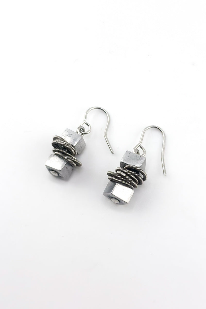 Wire Cube Earrings Stainless