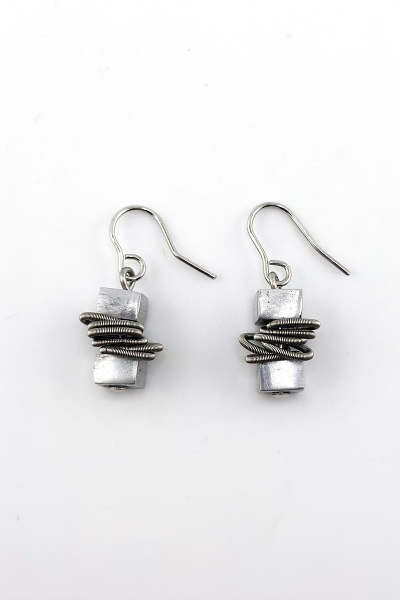 Wire Cube Earrings Stainless