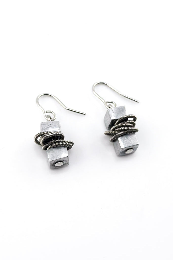 Wire Cube Earrings Stainless