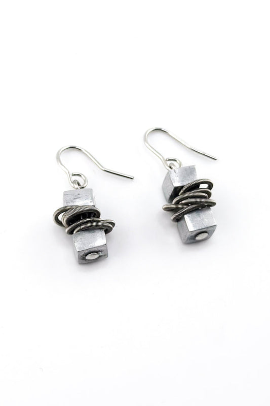 Wire Cube Earrings Stainless