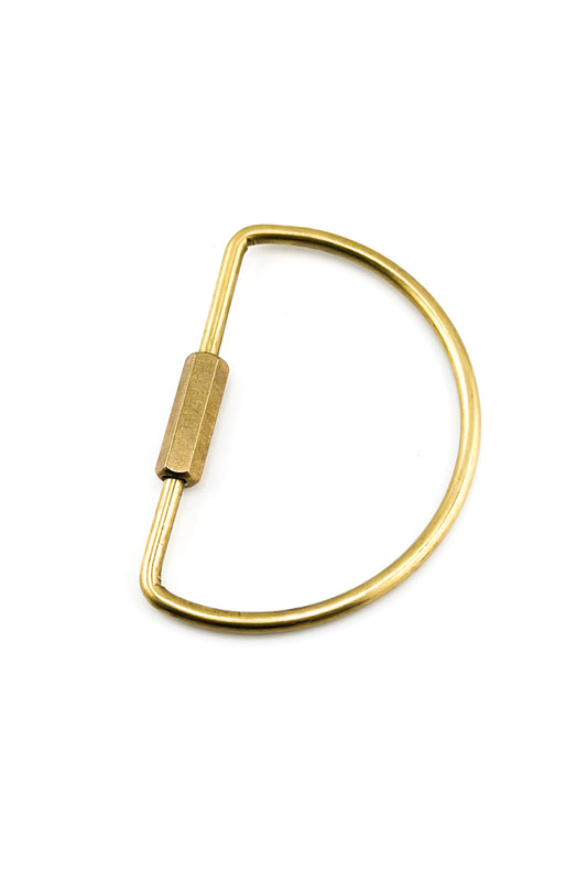 Half Moon Keyring Brass