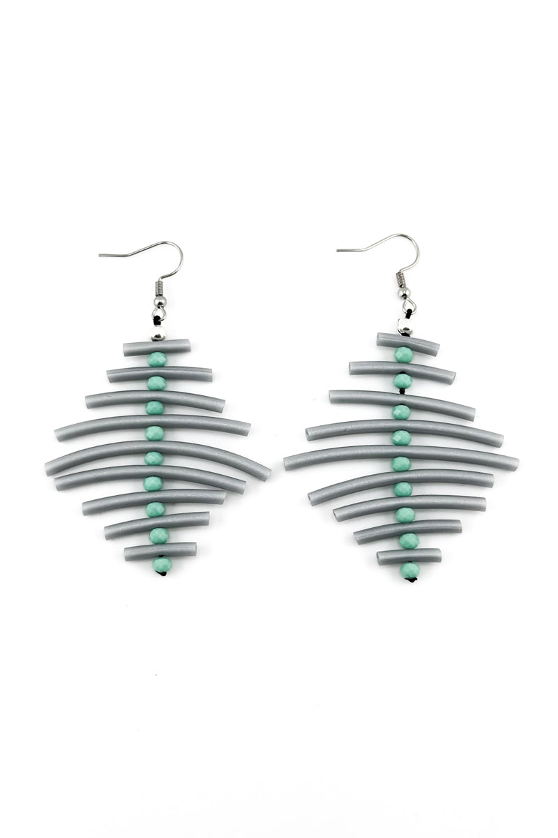 Spine Bead Earrings Grey