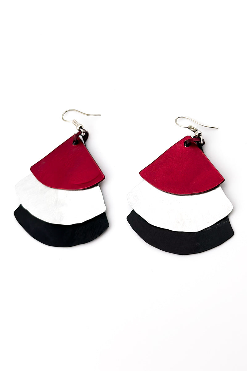 Trifan Earrings Red/Blk