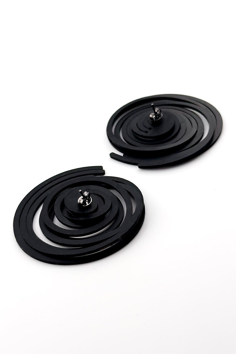 Whirl Earrings Blk