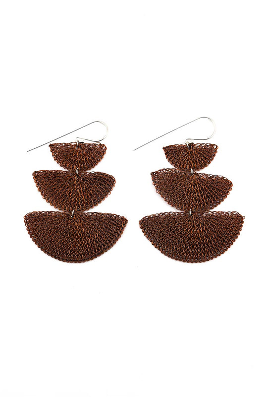 Triple Moon Earrings Copper