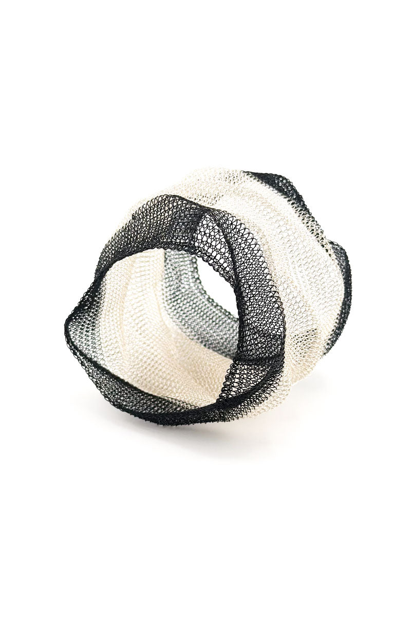 Scrunch Bangle Blk/Slv
