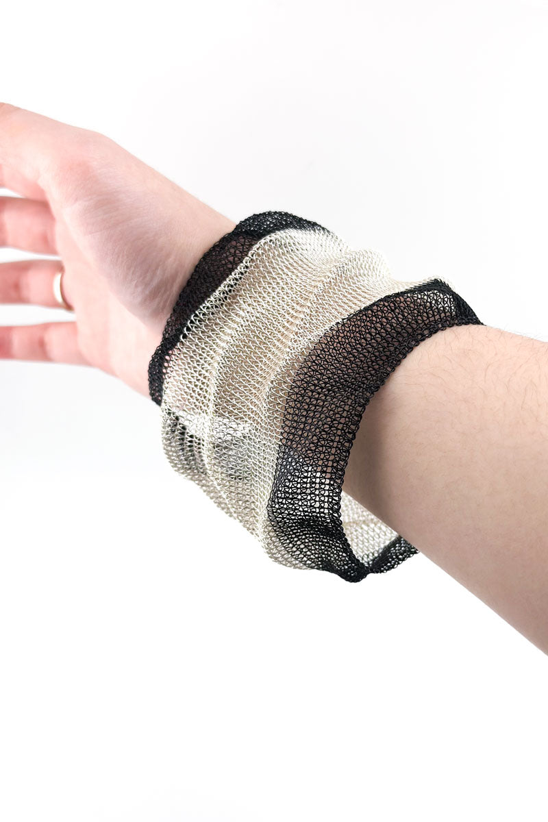 Scrunch Bangle Blk/Slv