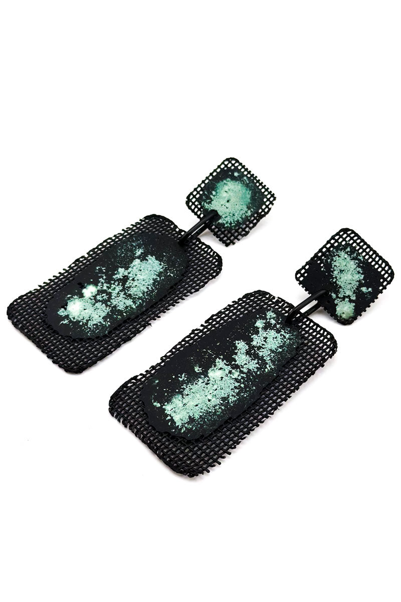 Mesh Patina Earrings Grn