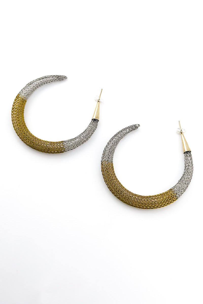 Hoop Earrings Brss/Stn