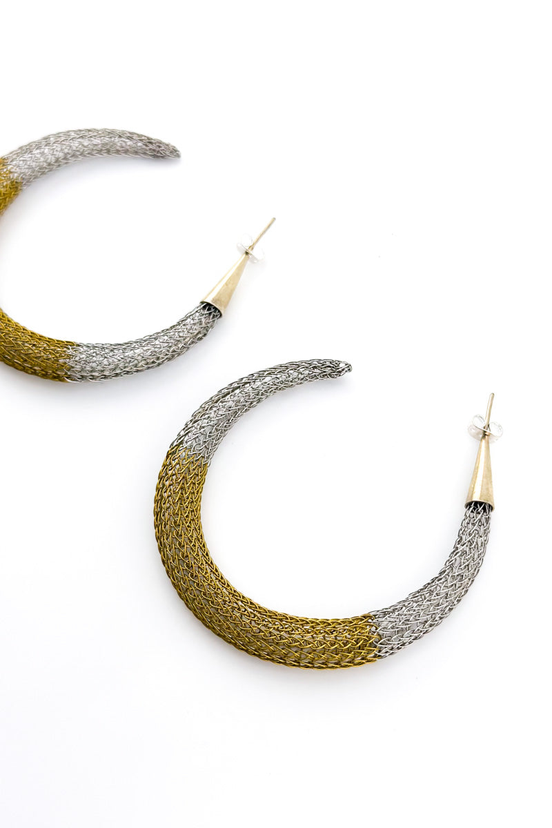 Hoop Earrings Brss/Stn