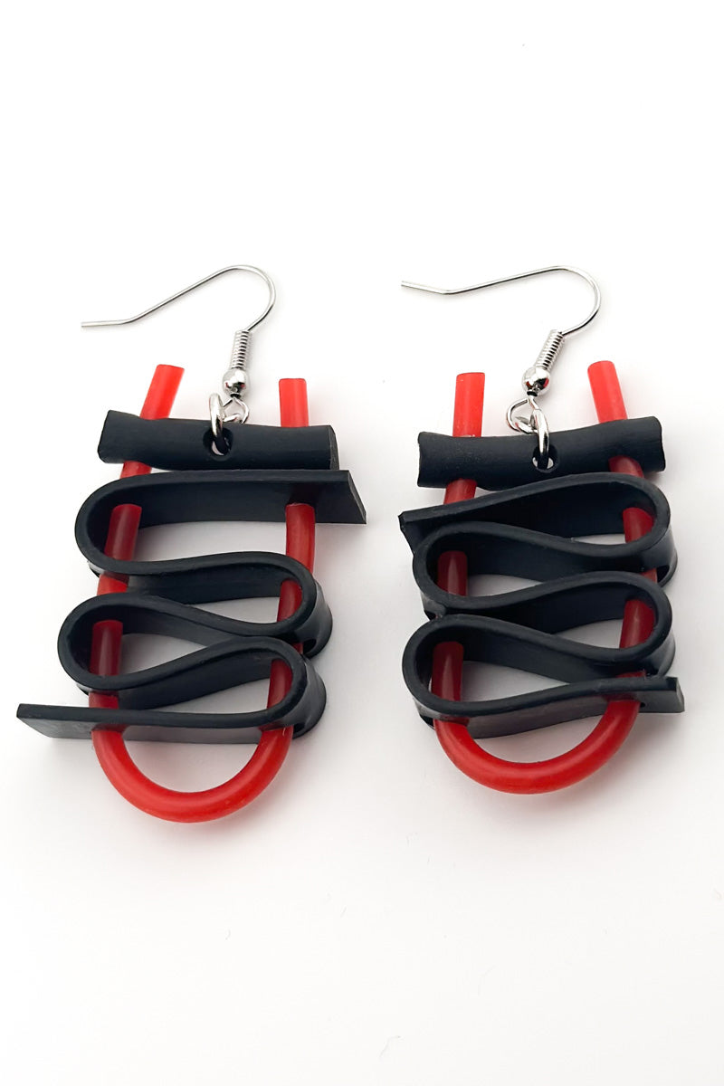 Obi Earrings Red