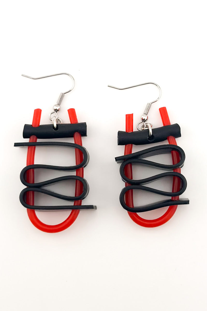 Obi Earrings Red