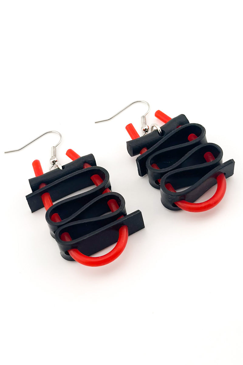 Obi Earrings Red